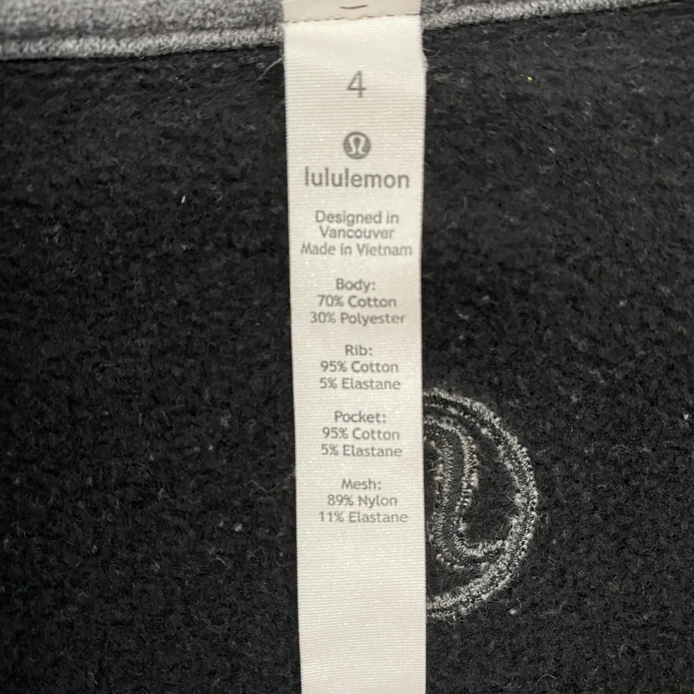 Lululemon‎ Scuba Jacket Womens 4 Gray Full Zip Funnel Neck Fleece Lined Thick